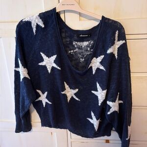 Star crochet oversized sweater